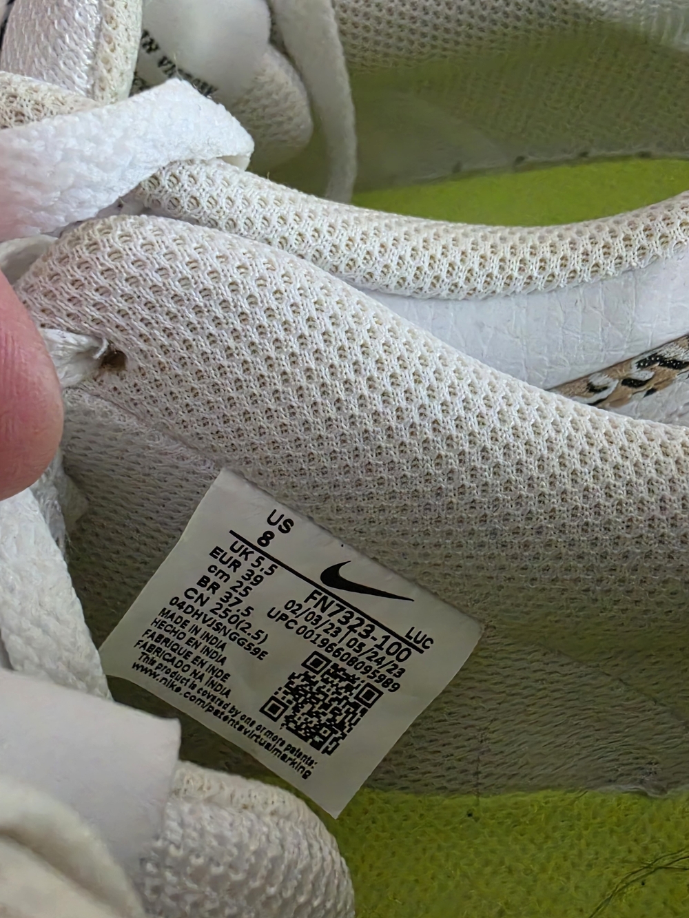 Nike White Leather Sneakers with Leopard-Print Swoosh - Picture 5 of 5